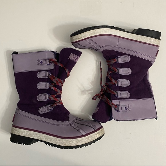 UGG AUSTRALIA Women's Baroness Lace-up Purple Mid-top Boots #1001743 US 7/EU 38 - Picture 1 of 10